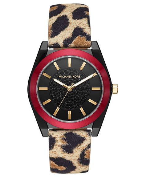 Women's Channing Animal Print Leather Strap Watch 40mm